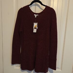 Sonoma Women's Deep Red Crew Neck Sweater